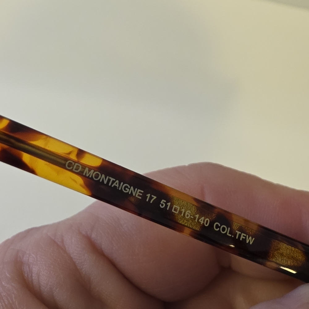 Authentic Christian Dior Montaigne 17 Cat-Eye Eyeglasses Tortoise Shell 51-16-14 - Picture 3 of 8